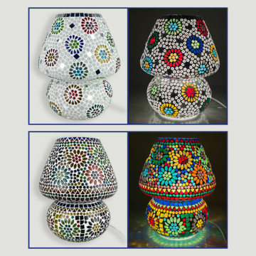 Lampe indienne en verre 24x30cm. Modèles assortis