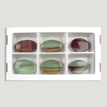 Fluorite Meditation Stone. Box 600gr approx. (al6)