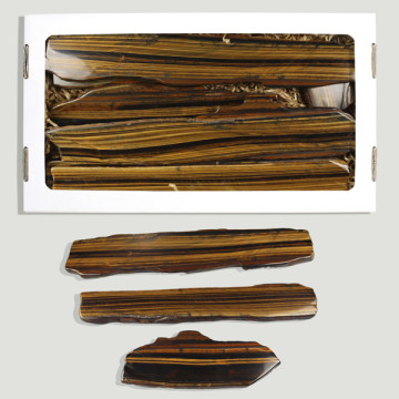 Caixa de olho de tigre laminada. 1 kg. 26x14cm