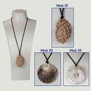 Pendant with cord. 3 shell models