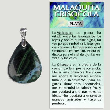 MALACHITE-CHRYSOCOLLA. SILVER pendant. Assorted shapes