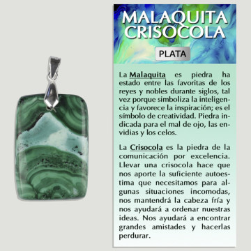 MALACHITE-CHRYSOCOLLA. Pendentif ARGENT. Formes assorties