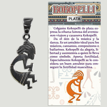 KOKOPELLI. SILVER pendant. 19X20mm