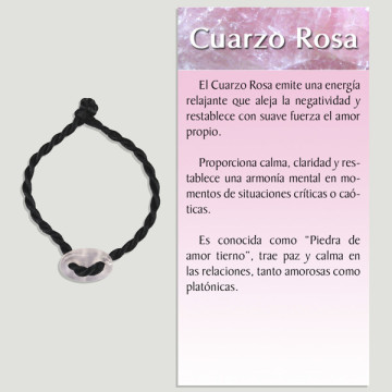 QUARTZO ROSA. Pulseira Calabrote com cordão