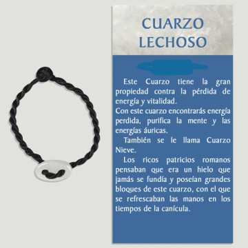 QUARTZ LAITEUX. Bracelet Calabrote avec cordon