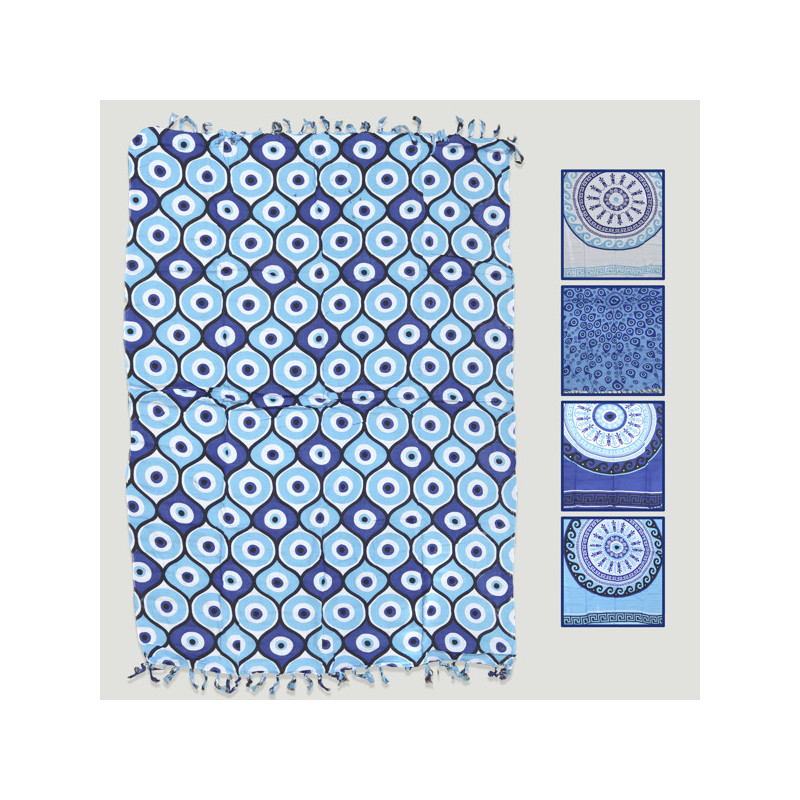 Gancho 34 – Pareo grande Batik con broche coco. Colores surtidos Gancho 34 – Pareo grande Batik con broche coco. Colores surtidos