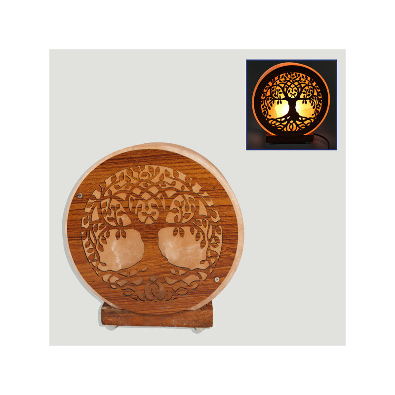 Lampe à sel avec bois 3D. Arbre de la vie. 19X7x20cm. 4Kg. Lampe à sel avec bois 3D. Arbre de la vie. 19X7x20cm. 4Kg.