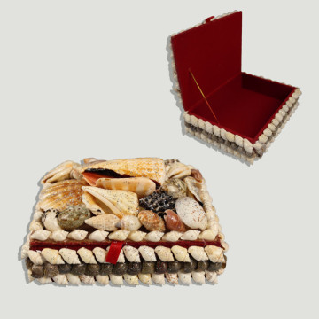 Rectangular shell box. 13x10cm approx