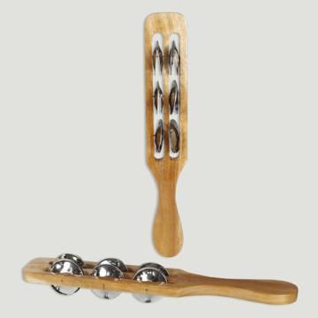 Vertical wooden tambourine. 30cm