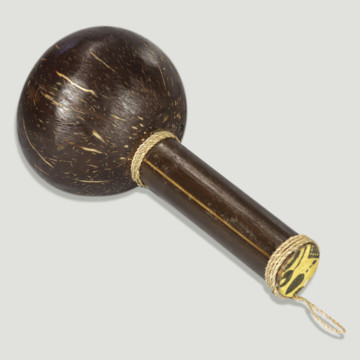 Smooth bamboo coconut maraca. 22cm