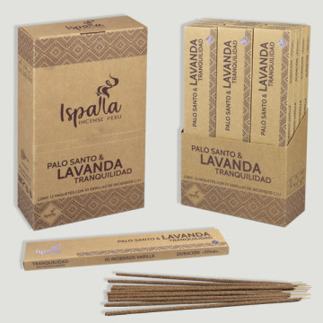 PACK Varillas incienso Ispalla. Palo Santo y Lavanda. 
