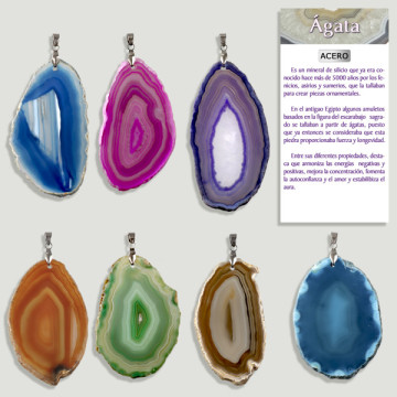ÁGATA. Pendente de AÇO. Cores sortidas.