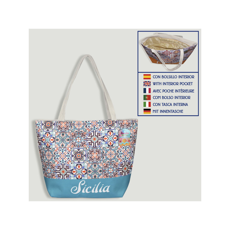 Beach bag. Rope handle. Sicily 01. 50cm Beach bag. Rope handle. Sicily 01. 50cm