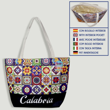 Bolso de playa. Asa cuerda. Calabria 02. 50cm