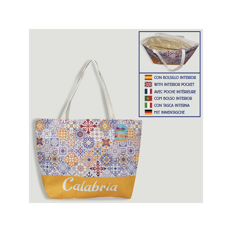 Bolsa de praia. Alça de corda. Calábria 03. 50cm Bolsa de praia. Alça de corda. Calábria 03. 50cm