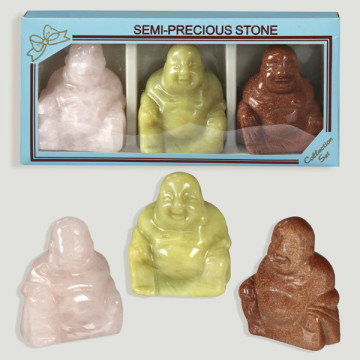 Buddha. 3 minerals. 9-10.5cm