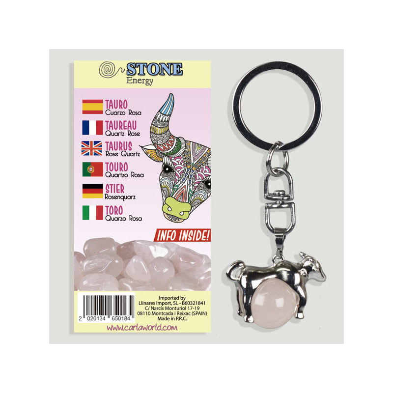 Hook 114. Silverplated key ring. Taurus Horoscope. Pink quartz Hook 114. Silverplated key ring. Taurus Horoscope. Pink quartz
