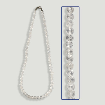 Worked Crystal Quartz Necklace. 40cm approx.