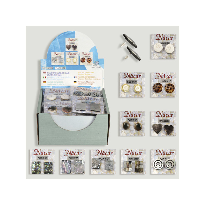 NACRE. Silver earring with pressure closure. Assorted NACRE. Silver earring with pressure closure. Assorted