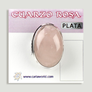 Bague en argent ouvert. Quartz rose. De 6 à 10gr. (PRIX PAR GRAMME)