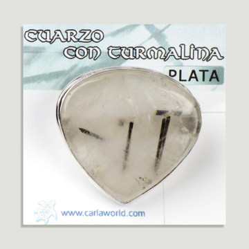 Anel de prata aberto. Tourmaline Quartz. De 6 a 8gr. (PREÇO POR GRAMA)