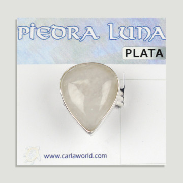 Anel de prata aberto. Moonstone. De 7 a 10gr. (PREÇO POR GRAMA)