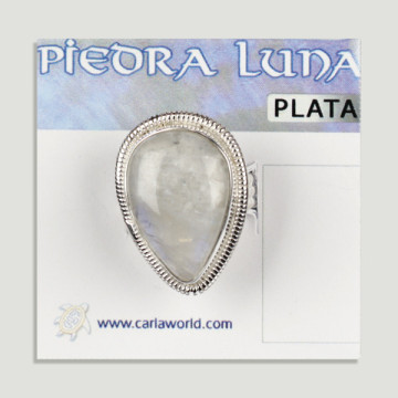 Anel de prata aberto. Moonstone. De 7 a 10gr. (PREÇO POR GRAMA)