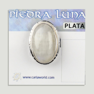 Anel de prata aberto. Moonstone. De 7 a 10gr. (PREÇO POR GRAMA)