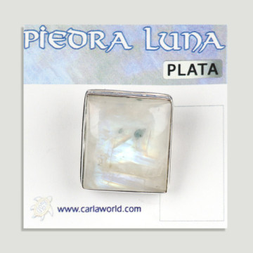 Anel de prata aberto. Moonstone. De 7 a 10gr. (PREÇO POR GRAMA)