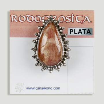 Open Silver ring. Rhodochrosite. 5 to 12gr. (PRICE PER GRAM)