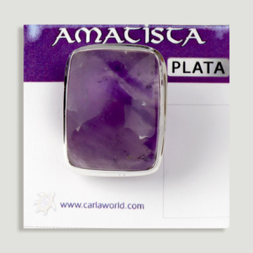 Anillo Plata ajustable . Amatista. De 7 a 10gr. (PRECIO POR GRAMO)