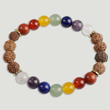 REMPLACEMENT. Bracelet Rudraksha. Bracelet graines et minéraux de 8 mm. ÉNERGIE