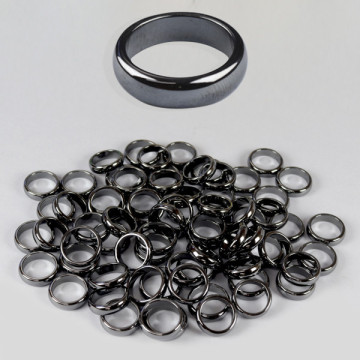 REPLACEMENT. STONE RINGS. Ring. Smooth Black Hematite