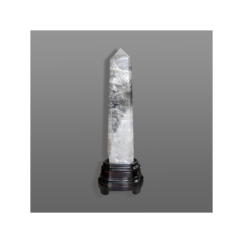 Polished glass tip. Wooden base. 46x11 cm Polished glass tip. Wooden base. 46x11 cm