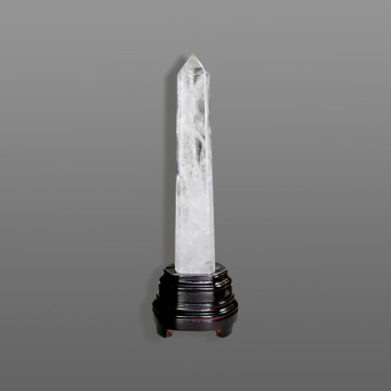 Polished glass tip. Wooden base. 43x8 cm
