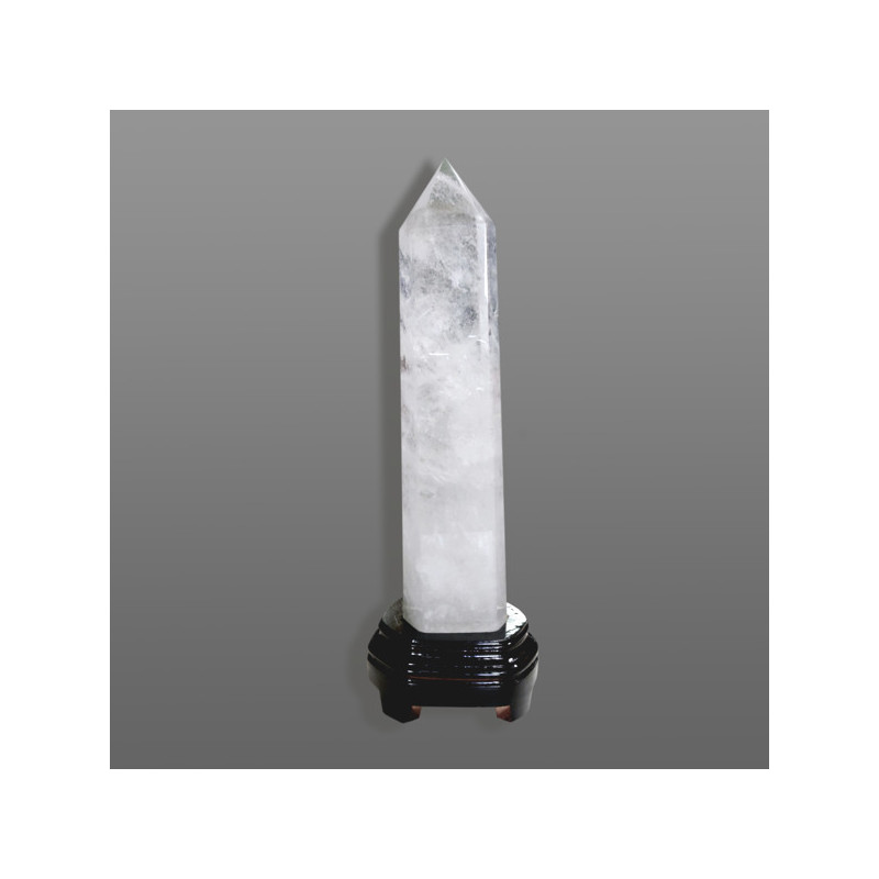 Polished glass tip. Wooden base. 36.5x9 cm Polished glass tip. Wooden base. 36.5x9 cm