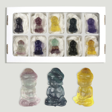 Fluorite Buddha. 4cm approx. (H10)