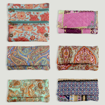 Billetero algodón. Modelos surtidos. 20x22cm