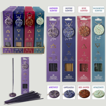 ELEMENTS. Incense (40sticks) + incense holder with chip. 30x31x31cm.