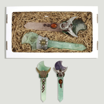 Fluorite Heart/Moon Tip Power Wand