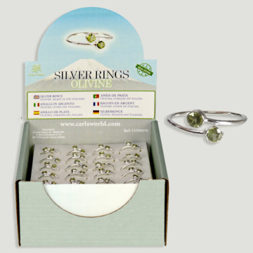 SILVER RINGS. Silver Olivine Ring. Double mineral model