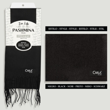 Hook 01. Pashmina 100% Polyester. 68x172cm. Color: Black. Model: Style