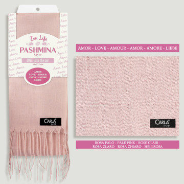 Gancho 13. Pashmina 100% Poliéster. 68x172cm. Color: Rosa Palo. Modelo: Amor