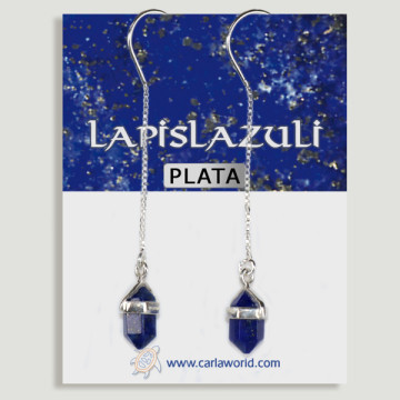 SILVER Earrings. Point. Lapis Lazuli
