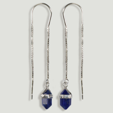 SILVER Earrings. Point. Lapis Lazuli