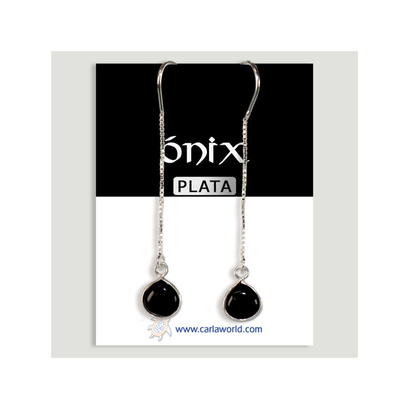 Pendientes PLATA. Lágrima. Ónix Negro Pendientes PLATA. Lágrima. Ónix Negro