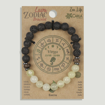 SUBSTITUIÇÃO. Lava Zodíaco. Escorpião. Pulseira Lava com Quartzo Cristal
