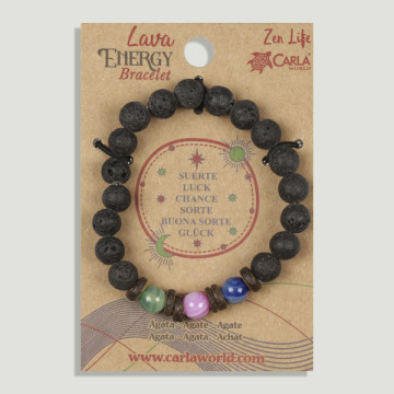 SUBSTITUIÇÃO. LavaEnergia. Sorte. Pulseira Lava com Ágata Multicolor