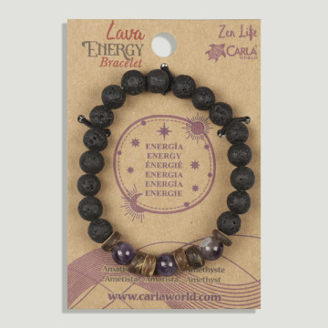 REPOSICIÓN. Lava Energy. Energía. Pulsera Lava con Amatista