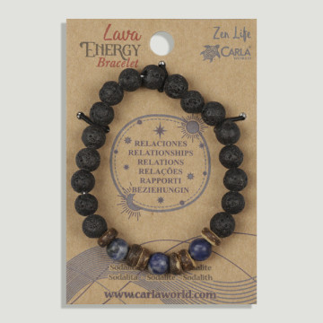 REPOSICIÓN. Lava Energy. Relaciones. Pulsera Lava con Sodalita
